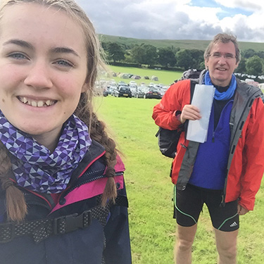 A mountain marathon with his daughter Rebecca