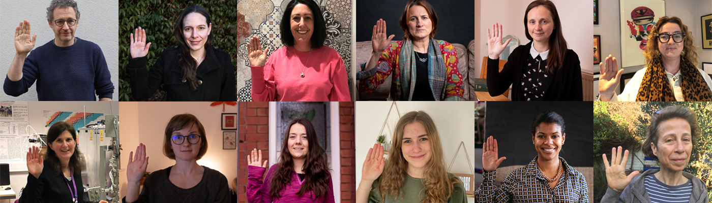Collage of staff and students taking part in International Women's Day