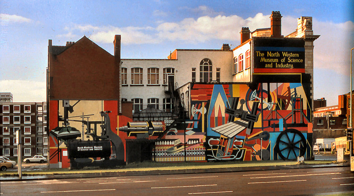 Mural on the side of Oddfellows Hall when used as a museum