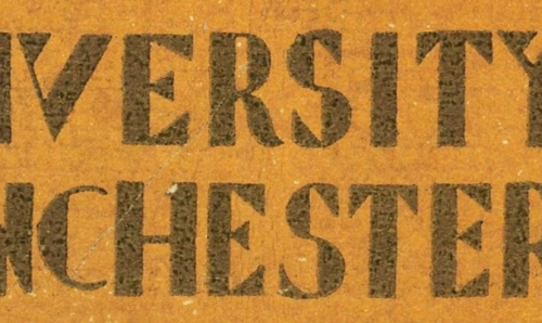The University of Manchester in old-style lettering