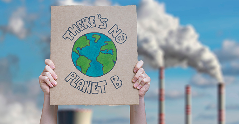 'There's no Planet B' placard